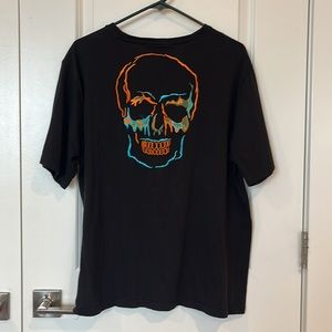 bolongaro trevor t shirt, black, front is plain, back has skeleton face